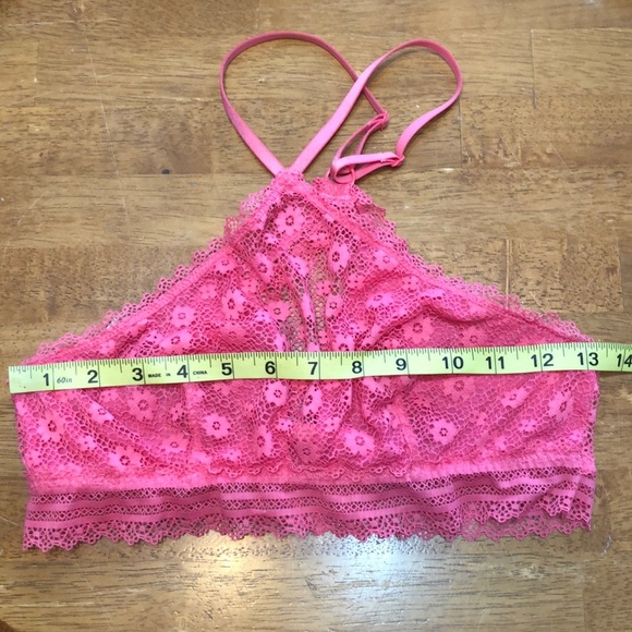 Victoria's Secret Floral Stretchy Lace Pink Racer Back Underwire Bralette M - Picture 12 of 13
